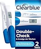 Clearblue Schwangerschaftstest Kombipack Double-Check Früh & Woche, 2 Tests (1 digital 25 mIU/ml, 1 visuell 10 mIU/ml), Pregnancy Test, Frühschwangerschaftstest, Schwangerschaft Wochenbestimmung