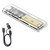 Boddceto M.2 NVMe SSD Gehäuse USB 3.2 Gen 2 10 Gbps Transparentes Externes Laufwerksgehäuse für PC Laptop