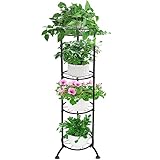 Giyiprpi Pflanzenständer Metall, 2 Etagen Stall Blumentopf ständer Blumenhocker Blumentopfständer für Innen- und Außen, Pflanzgefäß Display Halter für Wohnzimmer Balkon Garten (C)