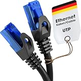KabelDirekt – 20 m – LAN Kabel, Netzwerkkabel, Ethernet Kabel/Patchkabel, erhältlich in 0,25-30 m (Glasfaser-Geschwindigkeit für Gigabit-Netzwerke, Switch/Router/Modem mit RJ45, schwarz/blau)