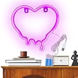 Neon Herz Zeichen | Batteriebetrieben Oder USB Betrieben Kleine Neon Lampe | Dekorative Wandlampe für Wohnzimmer Kinderzimmer Schlafzimmer Büro Bar Café Esszimmer,für Party Planer