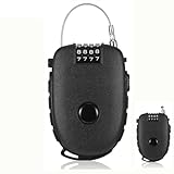 Kabelschloss,Scooter Schloss Gepäckschloss mit 75 cm Langem Fahrradschloss Leicht mit Zahlencode Tragbares 4-stelliges Zahlenschloss für Koffer,Fahrräder,Ski,Snowboard,Kinderwagen Reisegepäck Schwarz