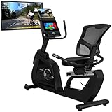 Skandika Liege-Ergometer P14 Comfort | Heimtrainer Fahrrad mit Touchscreen, Multimedia Computer, 32 Widerstandsstufen, bis 150 kg und 190 cm, Bluetooth, App-Konnektivität | Fitnessbike für zuhause