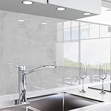 danario Küchenrückwand selbstklebend - Glasoptik - Spritzschutz Küche - versteifte PET Folie - 0,8 mm - Beton - Materialmuster A5