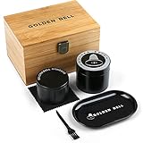 LIHAO Pollen Grinder Crusher für Spice Kräuter Gewürze Herb 4-teilig Set mit Pollen Scraper (Schwarz) (Grinder mit Box)
