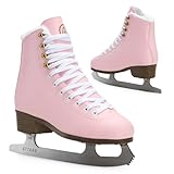 ATTABO Eiskunstlauf Schlittschuhe Kinder ISLA Rosa Größe 31 EU Edelstahlkufe Ideal für Anfänger oder Fortgeschrittene PVC-Obermaterial Starke Knöchelunterstützung Stabilität und Komfort auf dem EIS