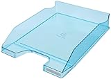 Exacompta 113236D Premium Briefablage Combo Midi DIN A4. Idealer Briefkorb für Ihre Organisation. Robuster und stapelbarer Ablagekorb türkisblau transparent glänzend