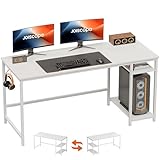 JOISCOPE Moderner Büroschreibtisch, Multifunktionaler Schreibtisch mit Ablagefach und Kopfhörerhaken, Ideal für Heimbüros und Studenten, Langlebige Materialien, Einfache Montage, 152cm, Weiß
