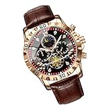 Uhren für Herren, stilvolle Business-Armbanduhren, wasserdicht, persönlicher Timer, mechanische Uhr für Geschäftstreffen, braun, Refer to description, Uni