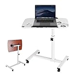Trintion Pflegetisch Höhenverstellbar mit Rollen Beistelltisch Arbeitstische Multifunktionstisch Zeichentisch Neigungswinkel Verstellbar Metallgestell 69 bis 90 cm