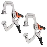 Housolution C-Zwingen, 2 Stück 9 Zoll Rutschfest Schnellspannzwinge Zange Schwer Schraubstock C Klemme mit Drehgelenk Pads Schwenkschrauben für Schränke Schweißen Schnelle Einfache Montage, Schwarz