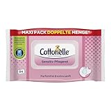 Cottonelle Feuchtes Toilettenpapier, Sensitive Pflegend - Parfümfrei, Biologisch Abbaubar, Plastikfrei, Wiederverschließbar, 1 x 84 Feuchttücher (Einzelpack)