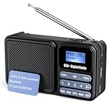 Gallypek tragbares DAB Radio, DAB plus Radio FM Radio mit Bluetooth 5.0& 80 Voreinstellungen Küchenradio mit Kabel oder 2000mAh Akkubetrieb, support Solar& USB charing USB flash drive/TF/AUX Anschluss