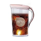 Kanne für kaltes Wasser, 1,5 l, mit Deckel, transparenter Boden, große Kapazität, hitzebeständig, elegantes Design für heiße und kalte Getränke, ideal für Zuhause, Küche, Büro, Fi