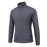 Half Zip Pullover Herren Stehkragen Pullover Herren mit Reißverschluss Rollkragen Strickpullover Herren Arbeitspullover Langärmeliges Troyer Pullover Feinstrick Business Sweater Winter Pullover
