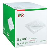 Gazin, Mullkompressen 10 cm x 10 cm steril 8fach 50x2 300 g, Weiss, 100 stück, (Pack of 50)