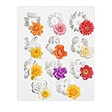 JJUNW Silikonform Blumen, 3D Blumem Silikonformen Harz Rose Kerzen Form 11 Arten Blumenform Epoxidharz Formen 3D Fondant Formen für Seife Kerzen Kuchen(Grau)