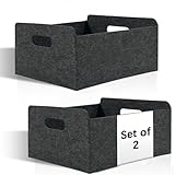 Seveups schubladen organizer filz, Verdickter Filz aufbewahrungskorb, Faltbarer aufbewahrungsbox, filzkorb boxen aufbewahrung, Filz Organizer für Regale Schränke Haus Büro(schwarz)