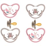 NIP Latex NaturLatex Schnuller mit Spruch 4 Stück Mädchen Gr.1 0-6 Monate ab Geburt