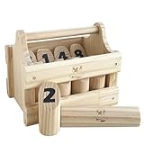 Nummerierte Blockwurfspiele für den Außenbereich aus Holz zum Werfen von Hof, Stab, Holzspiel-Set (tragbare Handkisten)