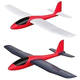 HAWK'S WORK 2 Stück Schaumgleiter, 86cm Super Großes Flugzeug Spielzeug Hand Wurf Flugzeug, Spielen im Freien & STEM & RC-Umbau für Kinder & Jedes Alter
