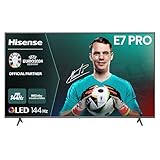 Hisense 75E7NQ Pro 189 cm (75 Zoll) Fernseher, 4K UHD, QLED, Smart TV, Total HDR, Dolby Vision IQ Atmos, 144Hz (VRR), HDMI 2.1, Game Mode PRO, Triple Tuner, Alexa Built-In, Dunkelgrau, [2024]