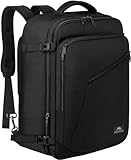 MATEIN Reiserucksack Handgepäck Flugzeug, Erweiterbar 50x35x20cm Reiserucksack Herren Cabin Bag Leichtgewicht Reise Rucksack Damen Schulrucksack Carry On Travel Backpack für Business, Arbeit, Schwarz