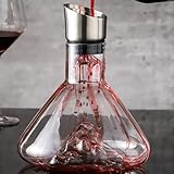 Dekanter Rotwein, Eisberg Dekanter,Weindekanter Rotwein,1.5L Rotweinkaraffe mit Eingebautem Belüfter & Filter,Dekanter Kristallglas Dekantierer,Ausgießerdeckel aus Edelstahl,Tropffreies Eingießen