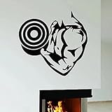 JCSMKFQ Fitness Wandaufkleber Club Hantel Übung Muskelmann Vinyl Glas Aufkleber Fitness Gym Dekoration Wandbild Wanddekoration