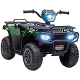 HOMCOM Kinder Quad Elektro 12V Kinderquad mit Vorwärts-, Rückwärtsfunktion, Musik, MP3, LED-Scheinwerfer Elektro-Quad für Kinder 3-5 Jahre Grün