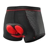 Keenso 3D-gepolsterte Fahrradshorts, Fahrradunterwäsche, Fahrrad-Kompression für Herren