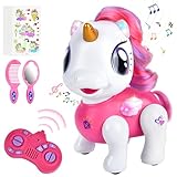 Joellfuner Einhorn Roboter Kinder, Interaktiver Anfassen Ferngesteuertes Einhorn Spielzeug, Programmierbarer Tanz Musik Tonaufnahmen Einhorn Spielzeug, Einhorn Geschenke für Mädchen