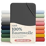 Laleni Jersey Spannbettlaken für 70x140 cm Babybett - Oeko-TEX zertifiziertes 100% Baumwolle Bettlaken in Anthrazit