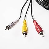 POPPSTAR 1,5m Audio Video Kabel, 3,5 mm Klinke Stecker auf 3x Cinch AV TV (4-polig), für Camcorder, Digitalkamera, VHS Rekorder und mehr, schwarz