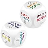 Ainiv 2 Stück Anti Stress Würfel, Stresswürfel mit 6 Lustigen Aktionen zum Stressabbau, PU-Schaum Anti Stress Spielzeug Geschenk für Büro Kollegen Studenten Freunde-Textmuster