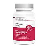 Dr. Dewin® Hyaluron Kollagen Kapseln hochdosiert -1200 mg- Hyaluronsäure Kapseln 90 Stk. mit Q10, Kollagen hochdosiert, Dosis für 30 Tage, mit Biotin + Vitamin C + B12, Testsieger 2021/2022