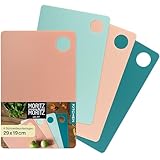 Moritz & Moritz 4x Flexibles Schneidebrett Kunststoff Dünn - Schneidebretter je 29 x 19 cm - Schneidematte - Schneidebrett Flexibel - Für sicheres Schneiden mit Grifföffnung