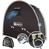 Diebstahlsichere Fahrradgarage für 2 Fahrräder oder 1 E-Bike, Gerätehaus, Gartenhaus, wasserdicht | 3-Fach Sicherheit | Abschließbarer, robuster Reißverschluss + hintere Sicherheitsösen | Schlitten