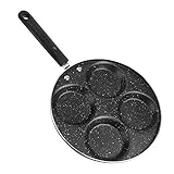 Pfannkuchenpfanne, Spiegelei Burger Pfanne mit Griff, 4 Eier Pancake Bratpfanne, Antihaft Spiegelei Pfanne, 4 Löchern Crepepfanne Burger Augenpfanne, Geeignet für Gasherd/Elektro-Ceranherd