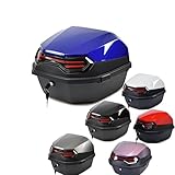 UYTOIZ Wasserdichter Motorrad-Topcase 35L mit Sicherheitsschloss - Haltbarer Heckkasten für Roller mit Helm, Lagerung (Blau, 41x40x30cm)