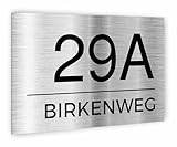 Premium Hausnummer | individuell anpassbar | Aluverbund silber gebürstet | UV Beständig | Witterungsfest