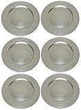TAMLED Platzteller silber used look Dekoteller 6 Stück Ø 33 cm wiederverwendbarer Kunststoff