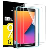 NEW'C 2 Stück, Panzer Schutz Glas für iPad 9 (2021)/ iPad 8 (2020)/ iPad 7 (2019) [10,2 Zoll, 9./8. /7. Generation] und ein Ausrichtungswerkzeug, 9H Härte,HD Displayschutzfolie, 0.33mm Ultra-klar