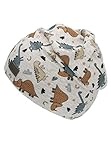 Sterntaler Beanie Dino - Lässige Baby Mütze aus Melange Jersey mit allover Druck - Jungen UV-Schutz 50+ Beanie Mütze - variabel tragbar - Baby und Kinder Übergangsmütze, silber, Größe 45