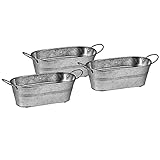Marrakesch 3er Set Vintage Blumentopf Pflanzkübel Topf aus Metall 38cm groß | Kräutertopf Pflanzentopf Baita als Frühling Balkon Deko | Blumenkübel als skandinavische Deko Gartendeko & Tischdeko