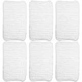 TOYANDONA 6 Stück Teiliges Babyhandtuch Reiner Baumwolle Weiche Saugfähige Neugeborenen gesichtstücher Atmungsaktive Mulltücher für Spucken und Sanfte Hautpflege Weiß