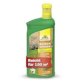 Neudorff RasenDünger Moos- & UnkrautStopp – Rasendünger mit Eisen und Kalium sorgt für einen dichten, grünen Rasen ohne Moos und Unkraut, 1 Liter für 100 m²