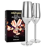 FOOLS ALIBAI Cocktailgläser Sektgläser Edelstahl 200 ml, Champagner,Weingläser Edelstahl Kupfer BPA-frei für Hochzeit Partys und Jahrestag, Champagnerglas prosecco Martini gläser moet