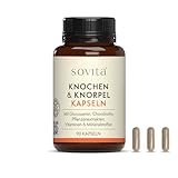sovita Knochen & Knorpel |Glucosamin Chondroitin Kapseln mit Teufelskralle, Astaxanthin, Vitamin C, E, B2, Zink, Selen & Mangan | Für Knorpel, Knochen & Zellschutz | Gelenk-Komplex vegan | 120 Kapseln