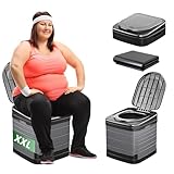 congumi Faltbare Campingtoilette XXL, Mobile Camping Toiletten 40cm Hohe mit 20pc Müllbeutel, Große Campingklo für Camping, Wandern, Reisen, Verkehrsstau und Angeln